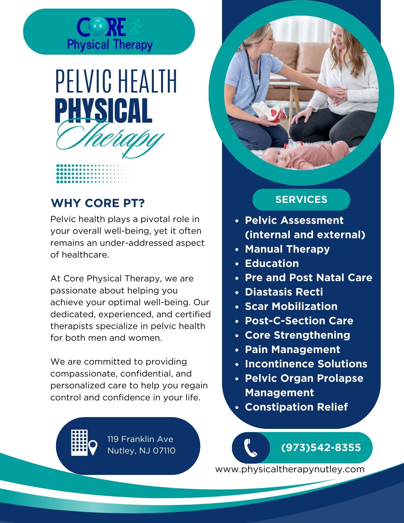 pelvic health physical therapy flyer